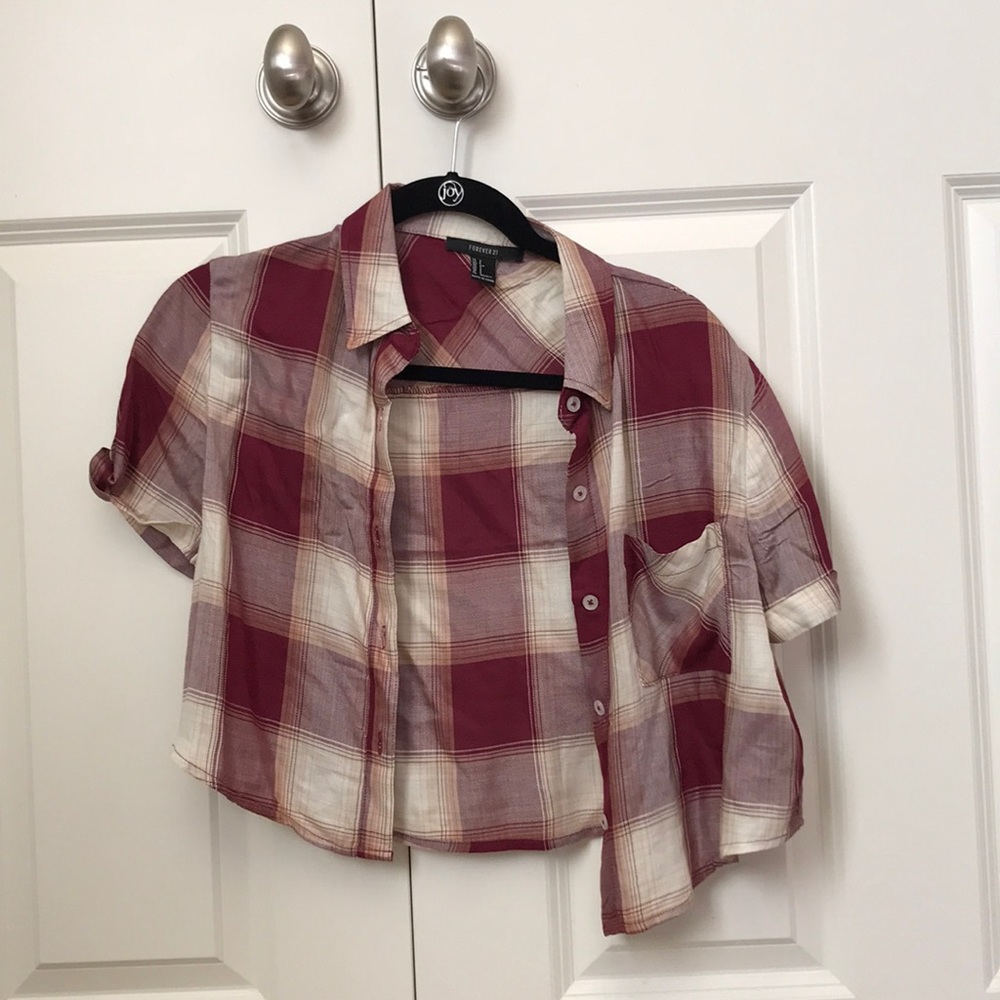 Forever 21 Button Down Plain Tee